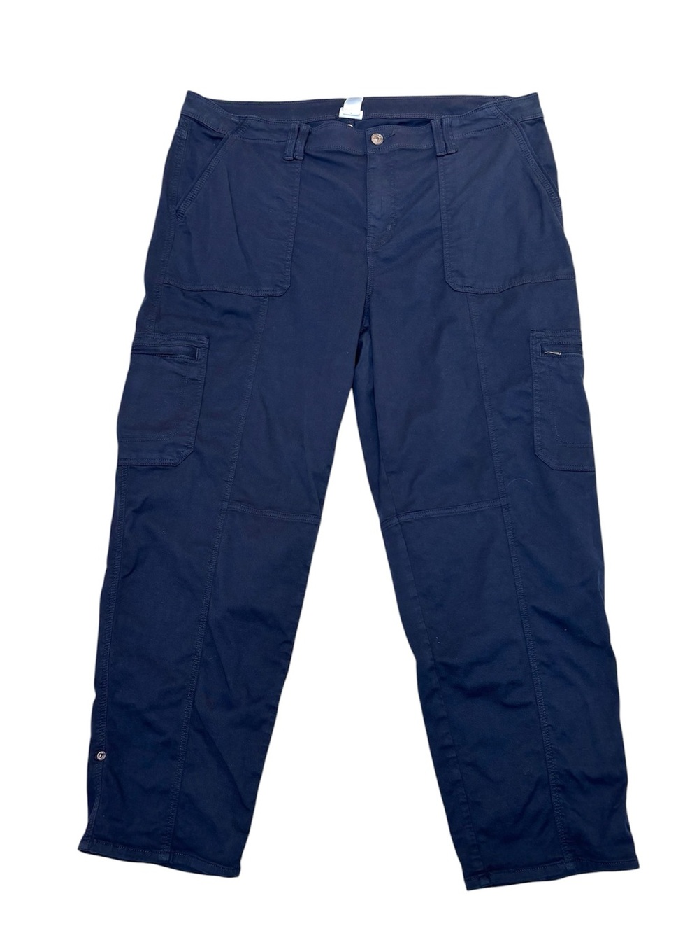 Chico's Soft Washed Utility Cargo Pants Size 3.5 / 18  Gorpcore Navy Blue